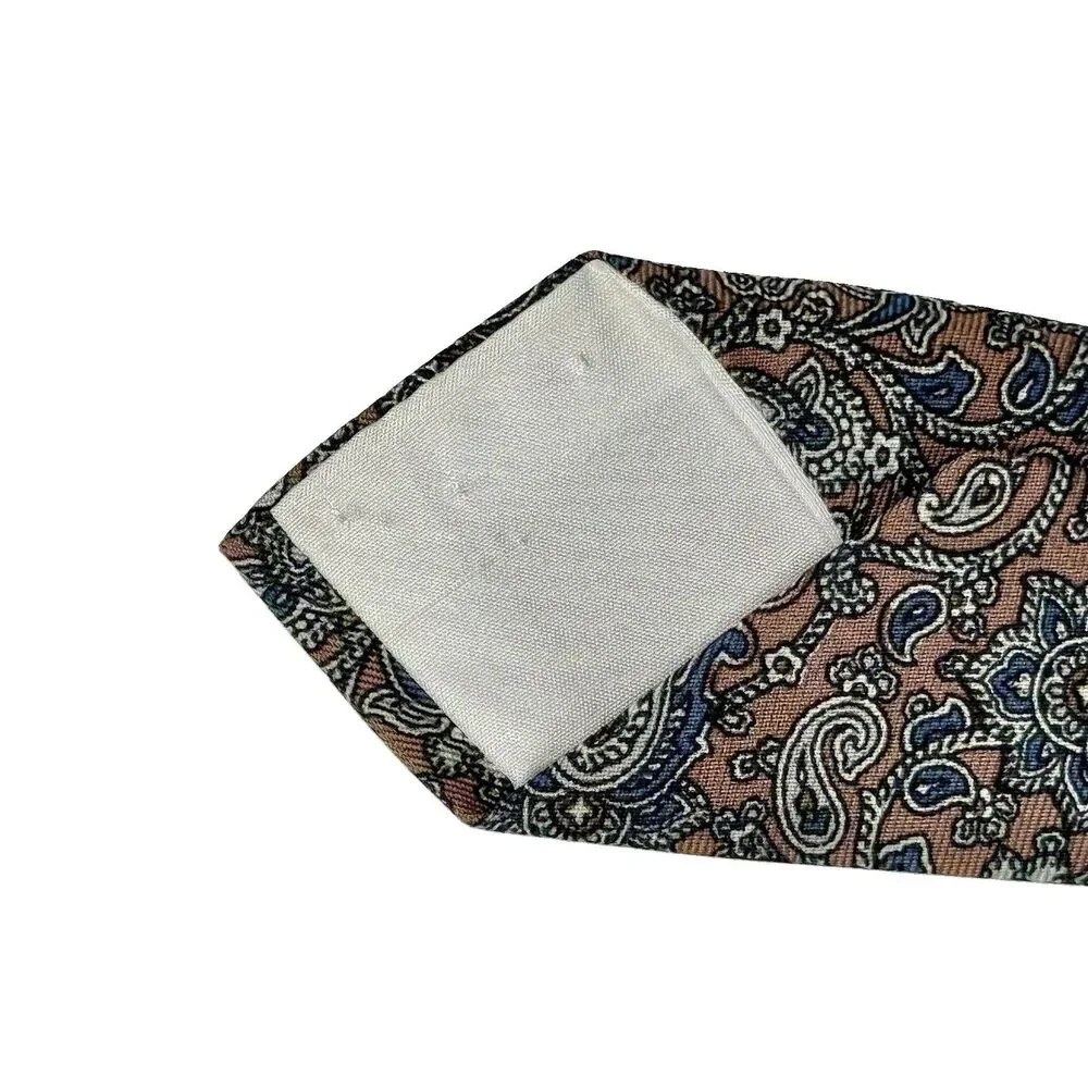 COUNTESS MARA Men's Silk Tie - Pink Blue White Paisley 55